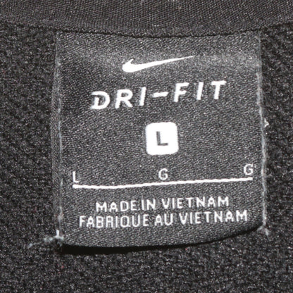 Nike Women's Black Dri-FIT Pullover Sweatshirt L Logo Crew Neck