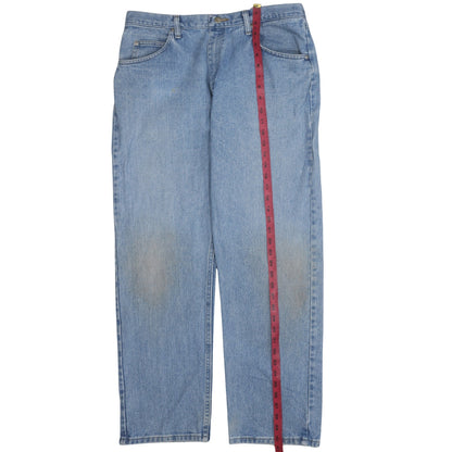Wrangler Men's Blue Relaxed Fit Straight Jeans 36x30 Denim