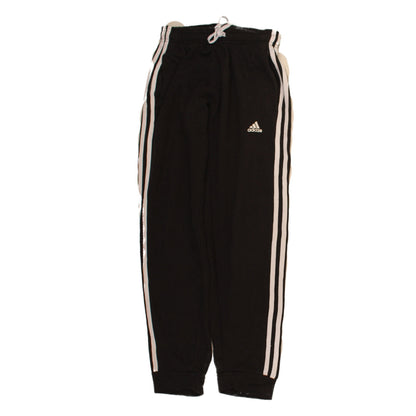 Adidas Boys Black Jogger Trousers 11-12 Years Elastic Waist Striped Sweatpants