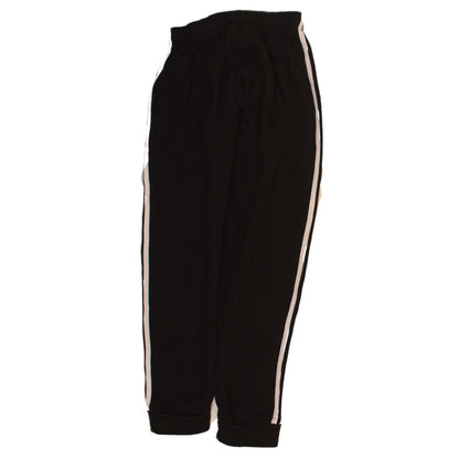 Adidas Boys Black Jogger Trousers 11-12 Years Elastic Waist Striped Sweatpants