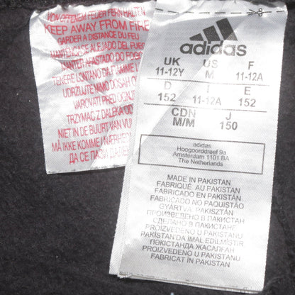 Adidas Boys Black Jogger Trousers 11-12 Years Elastic Waist Striped Sweatpants