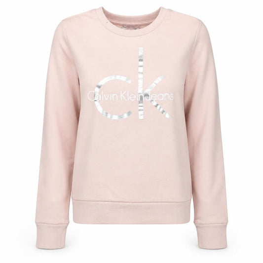 Calvin Klein Jeans Womens Pink Logo Crew Neck Sweatshirt Size M