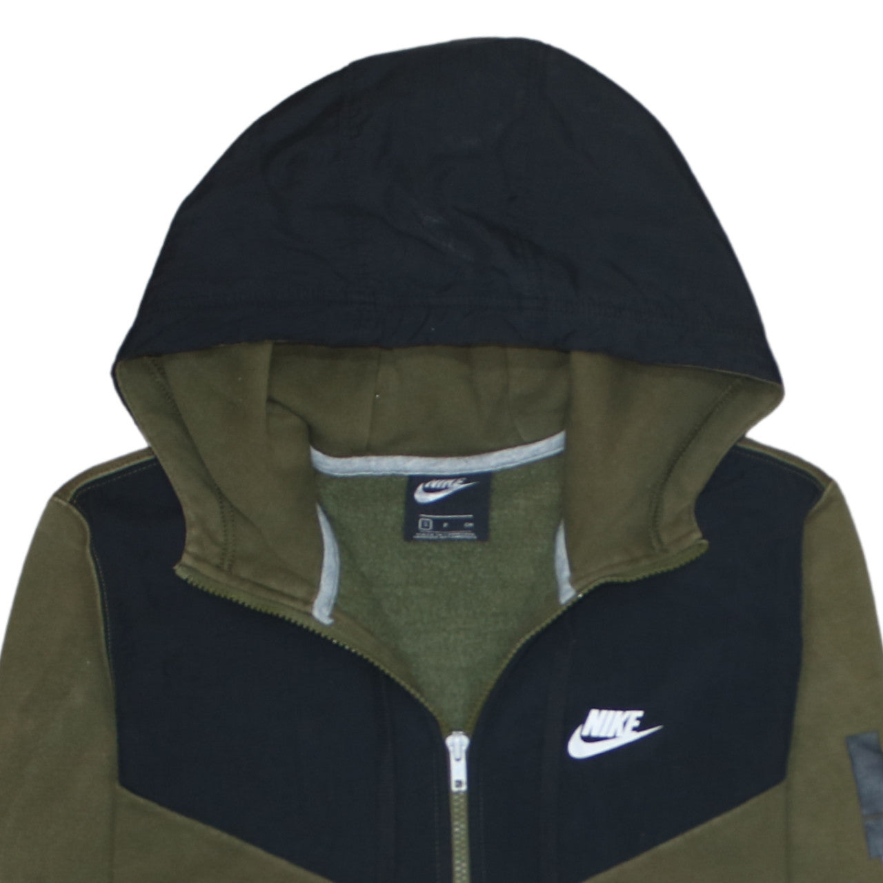 Nike Men's Green Black Full Zip Hoodie S Regular Fleece Sportswear