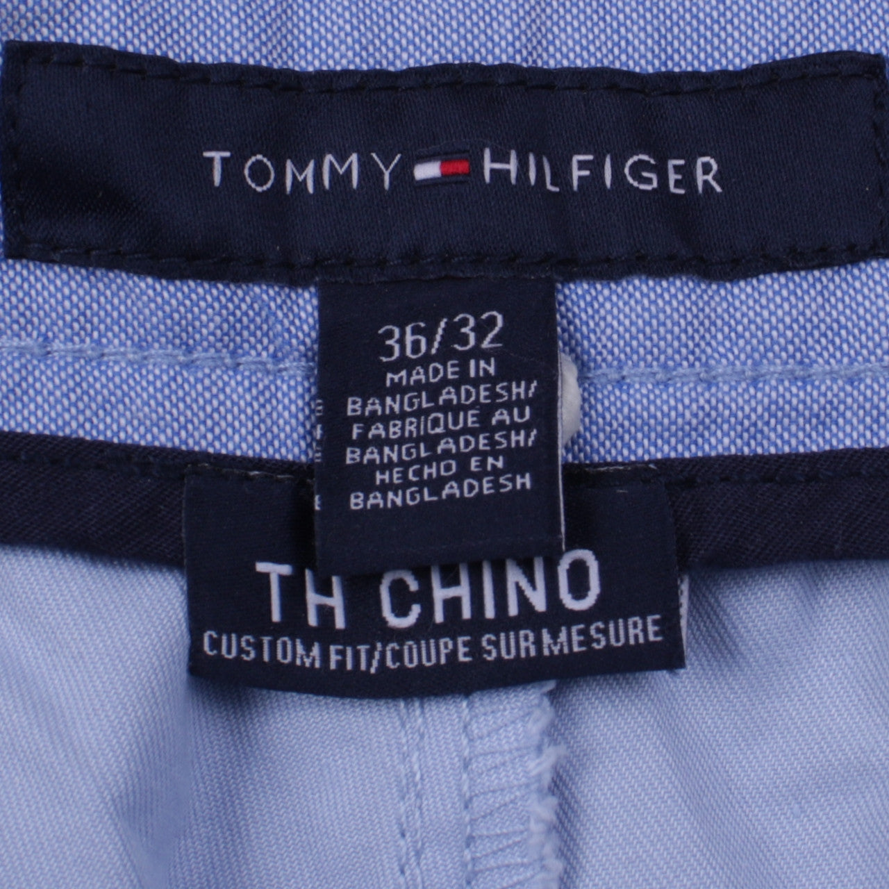 Tommy Hilfiger Men's Blue Chino Trousers Size 36/32 Regular Fit