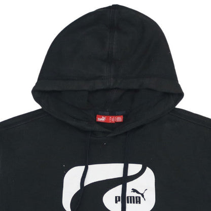 Puma Men's Black Pullover Hoodie Small Logo Graphic Fleece
