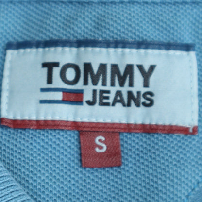 Tommy Jeans Men's Blue Cotton Polo Shirt Size S Short Sleeve