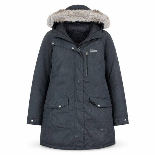 Columbia Women's Black Faux Fur Hooded Waterproof Parka Coat Size S