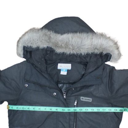 Columbia Women's Black Faux Fur Hooded Waterproof Parka Coat Size S