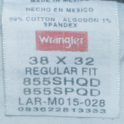 Wrangler Men's Blue 38x32 Regular Fit Straight Denim Jeans