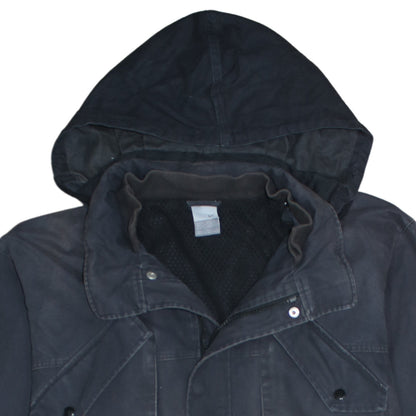 Nike Men's Black Hooded Parka Jacket Size L Water Resistant Casual