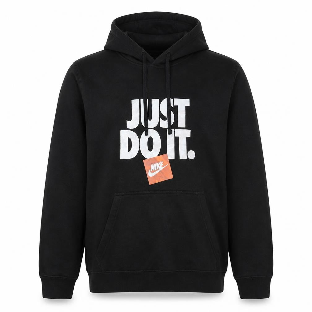 Nike Men's Black Pullover Hoodie L Just Do It Graphic Print