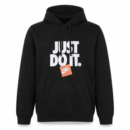 Nike Men's Black Pullover Hoodie L Just Do It Graphic Print