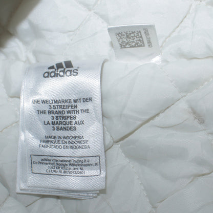 Adidas Womens White Parka Coat Size 12 Hooded Faux Fur Trim Long Winter Jacket