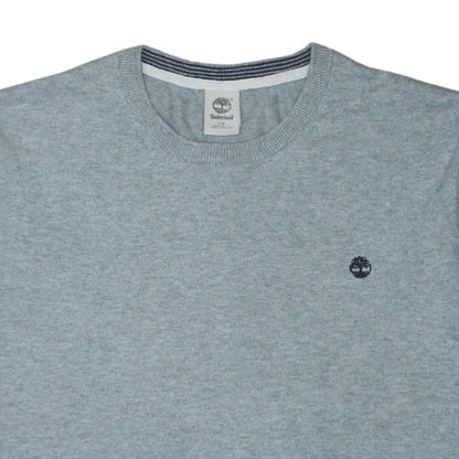 Timberland Men's Grey Cotton Crew Neck Jumper Size L Regular Fit