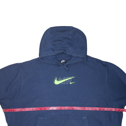 Nike Men Blue 2XL Pullover Hoodie AIR Logo Sports Sweatshirt