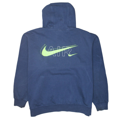 Nike Men Blue 2XL Pullover Hoodie AIR Logo Sports Sweatshirt
