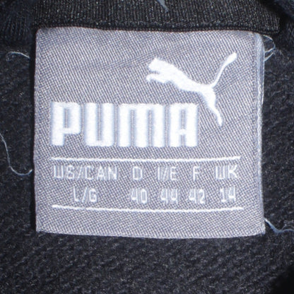 Puma Womens Black Full Zip Hoodie Size 14 Graphic Logo Sweatshirt