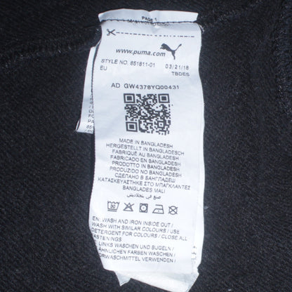 Puma Womens Black Full Zip Hoodie Size 14 Graphic Logo Sweatshirt