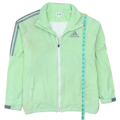 Adidas Mens Green Full Zip Windbreaker Jacket L Lightweight