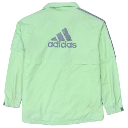 Adidas Mens Green Full Zip Windbreaker Jacket L Lightweight