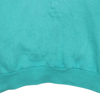 Puma Men's Green Henley Sweatshirt M Vintage Fleece Pullover