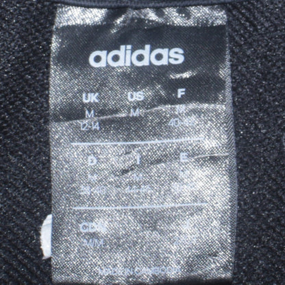 Adidas Womens Black Pullover Hoodie UK 12-14 Medium Logo Print