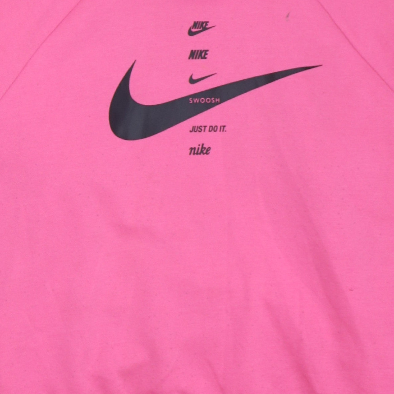 Nike Womens Pink Pullover Hoodie Medium Graphic Logo Jumper