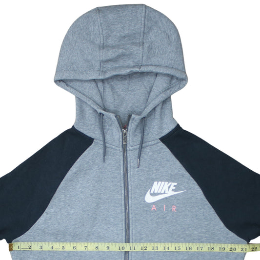 Nike Air Women's Grey & Black Full Zip Hoodie M Cotton Blend