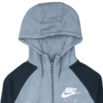 Nike Air Women's Grey & Black Full Zip Hoodie M Cotton Blend