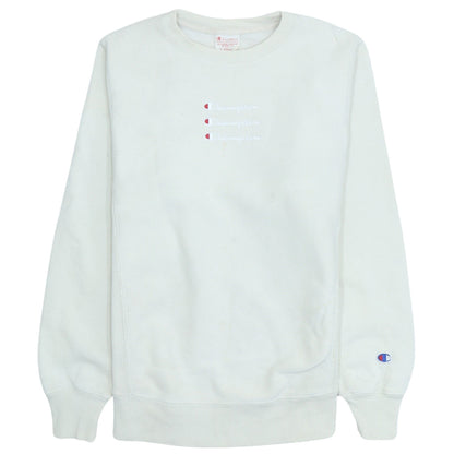 Champion Women's White XS Reverse Weave Crew Neck Sweatshirt