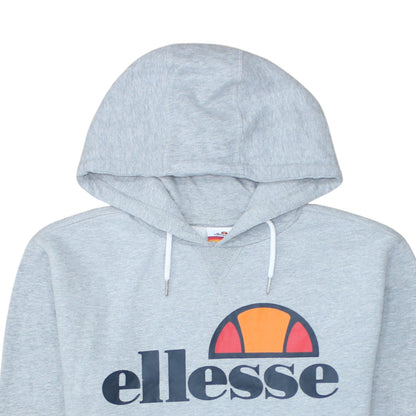 Ellesse Womens Grey Hoodie UK 10 Pullover Logo Cotton Blend