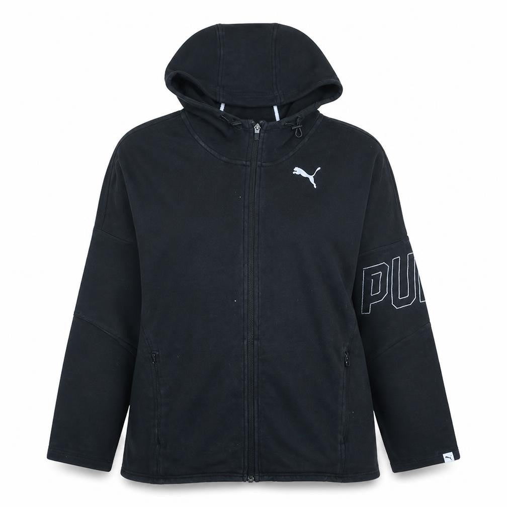 Puma Women Black Size 12 Full Zip Hoodie Sweatshirt