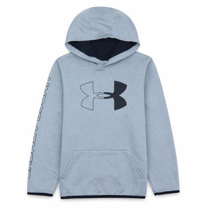 Under Armour Boys Grey Pullover Hoodie Size Medium ColdGear Logo Top