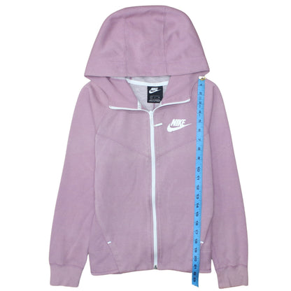 Nike Womens Pink Full Zip Hoodie Small Cotton Blend Sportswear
