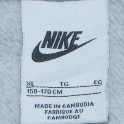 Nike Boys Grey Full Zip Hoodie XL (158-170cm) Cotton Blend Casual