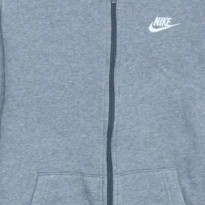 Nike Boys Grey Full Zip Hoodie XL (158-170cm) Cotton Blend Casual