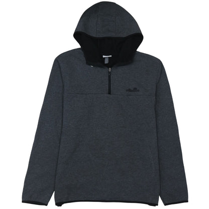 Ellesse Men's Grey 1/4 Zip Hooded Pullover Sweatshirt L