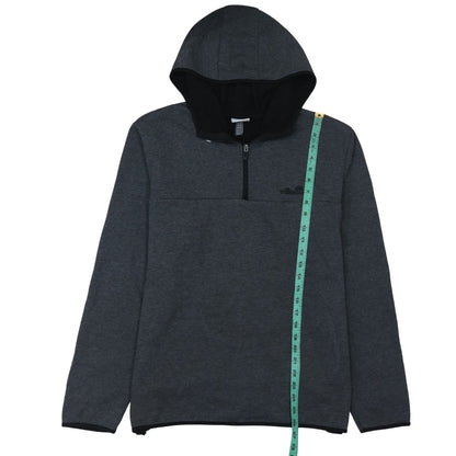 Ellesse Men's Grey 1/4 Zip Hooded Pullover Sweatshirt L