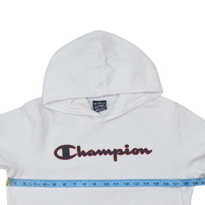 Champion Boys White XL Pullover Hoodie with Logo Print