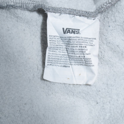 Vans Men's Grey Pullover Hoodie Size L - Logo Fleece Sweatshirt