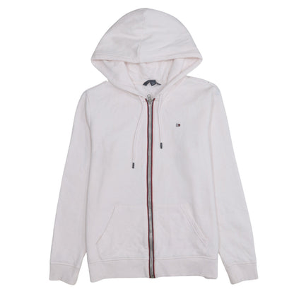 Tommy Hilfiger Women's Beige Full Zip Hoodie Small Cotton Blend