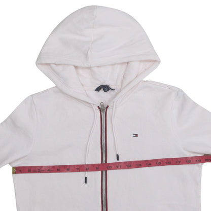 Tommy Hilfiger Women's Beige Full Zip Hoodie Small Cotton Blend