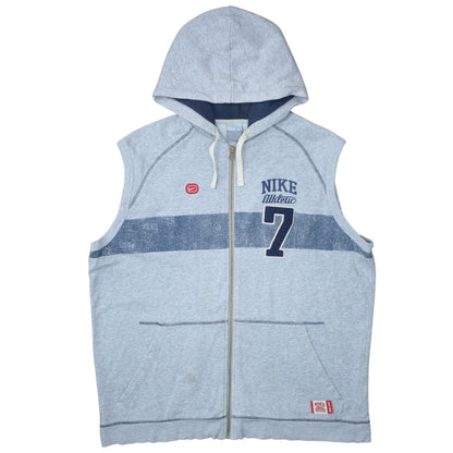 Nike Men's Grey Sleeveless Full Zip Hoodie Vest XL Athletic Style