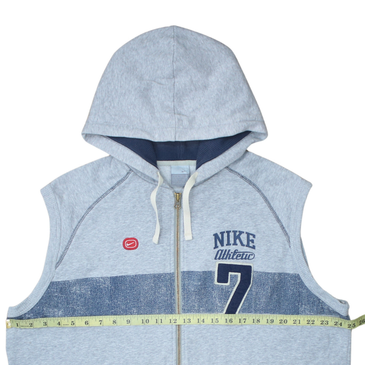 Nike Men's Grey Sleeveless Full Zip Hoodie Vest XL Athletic Style