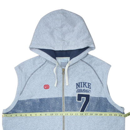 Nike Men's Grey Sleeveless Full Zip Hoodie Vest XL Athletic Style
