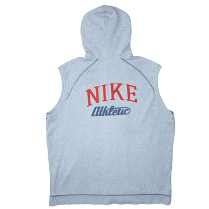 Nike Men's Grey Sleeveless Full Zip Hoodie Vest XL Athletic Style