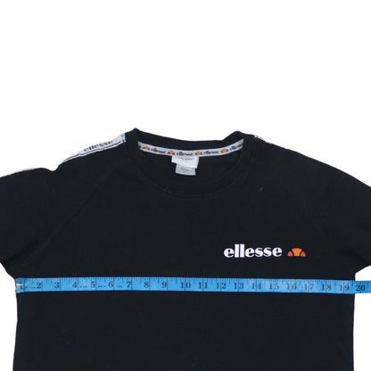 Ellesse Boys Black Sweatshirt 14 Years Logo Tape Crew Neck Jumper