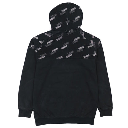 Puma Men's Black Small Pullover Hoodie with Logo Print