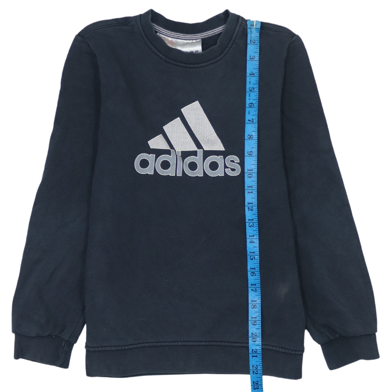 Adidas Boys Black Pullover Sweatshirt 13-14 Years Logo Fleece Crew Neck