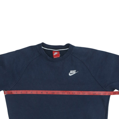 Nike Men's Blue Small Pullover Sweatshirt Crew Neck Fleece Regular Fit